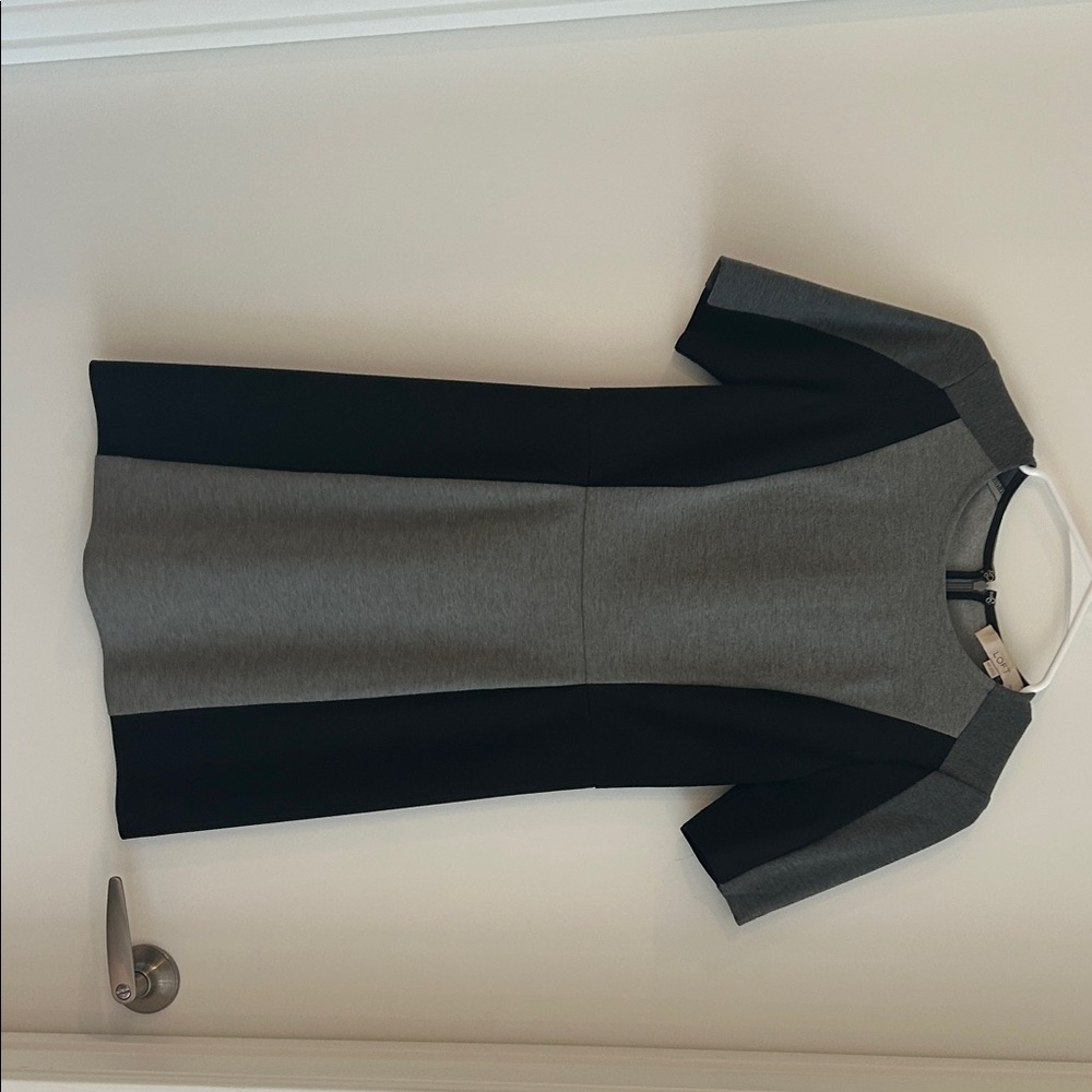 LOFT Gray and Black Mini Dress